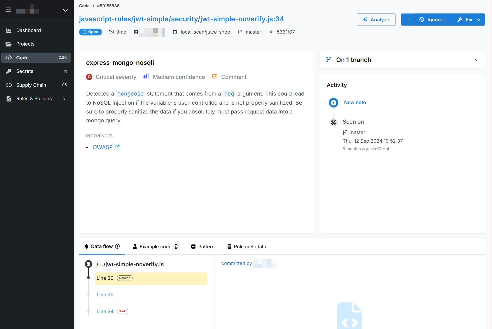 Findings details page v1